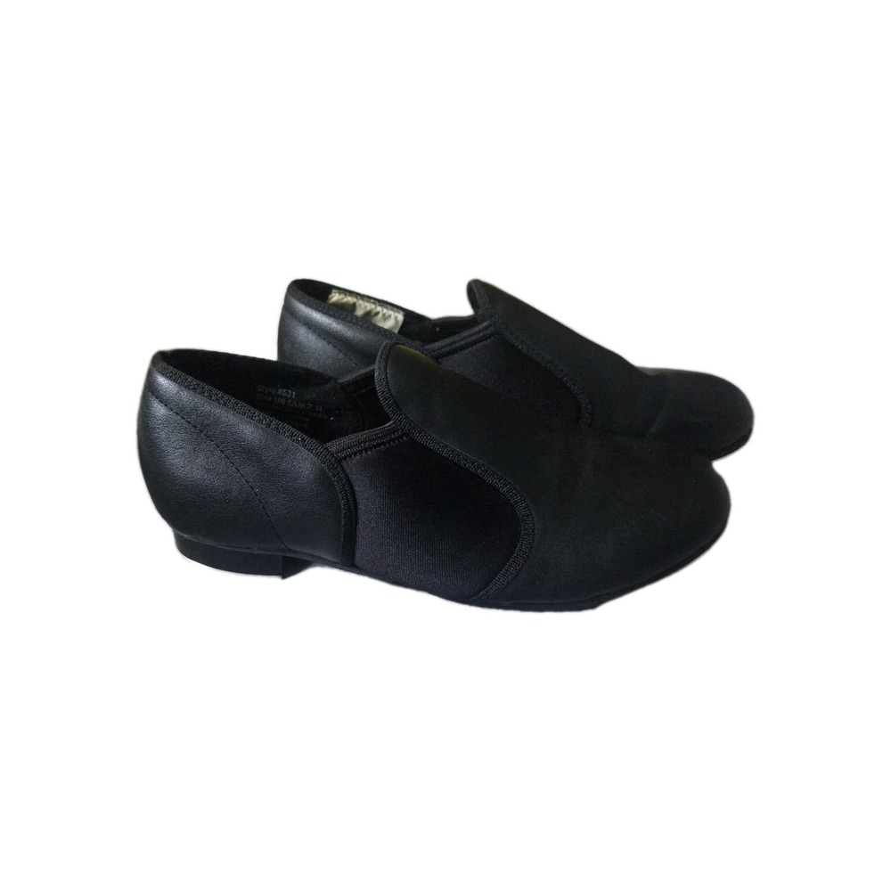 Revolution Dancewear Tap Shoes Black Slip On Stretch Jazz Style 531 Women's 5